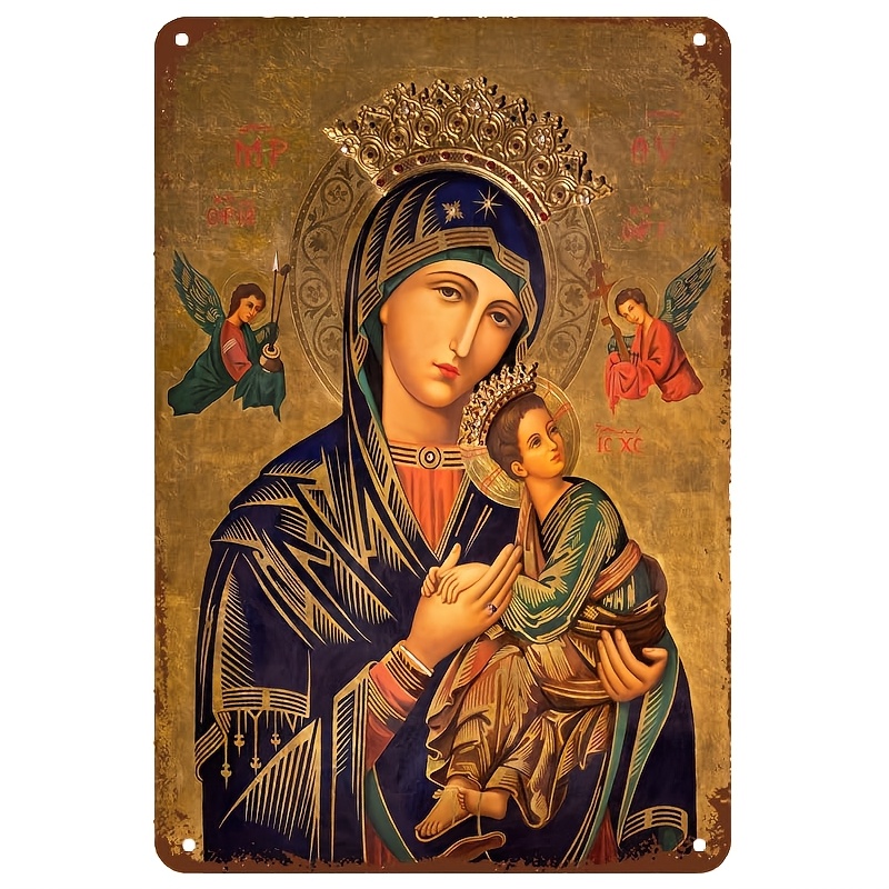 Metal Photo Panel - 2D Vintage Metal Sign, Virgin Mary